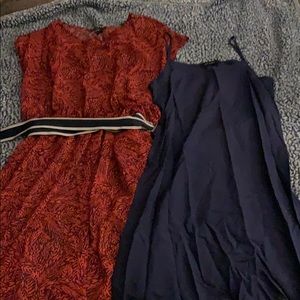 Navy Blue Slip with Sheer tunic dress